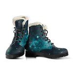 Dark Teal Galaxy Space Print Comfy Boots GearFrost