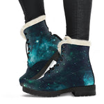 Dark Teal Galaxy Space Print Comfy Boots GearFrost