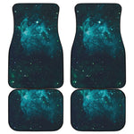 Dark Teal Galaxy Space Print Front and Back Car Floor Mats