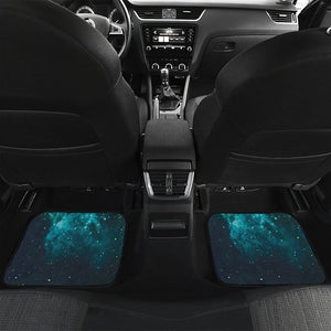 Dark Teal Galaxy Space Print Front and Back Car Floor Mats