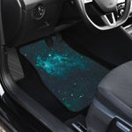 Dark Teal Galaxy Space Print Front and Back Car Floor Mats