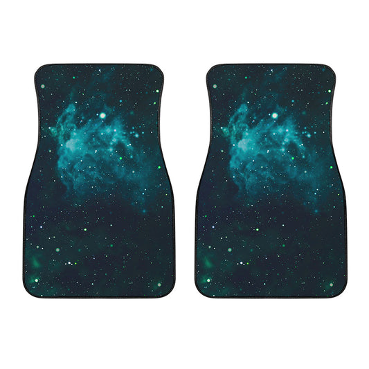 Dark Teal Galaxy Space Print Front Car Floor Mats