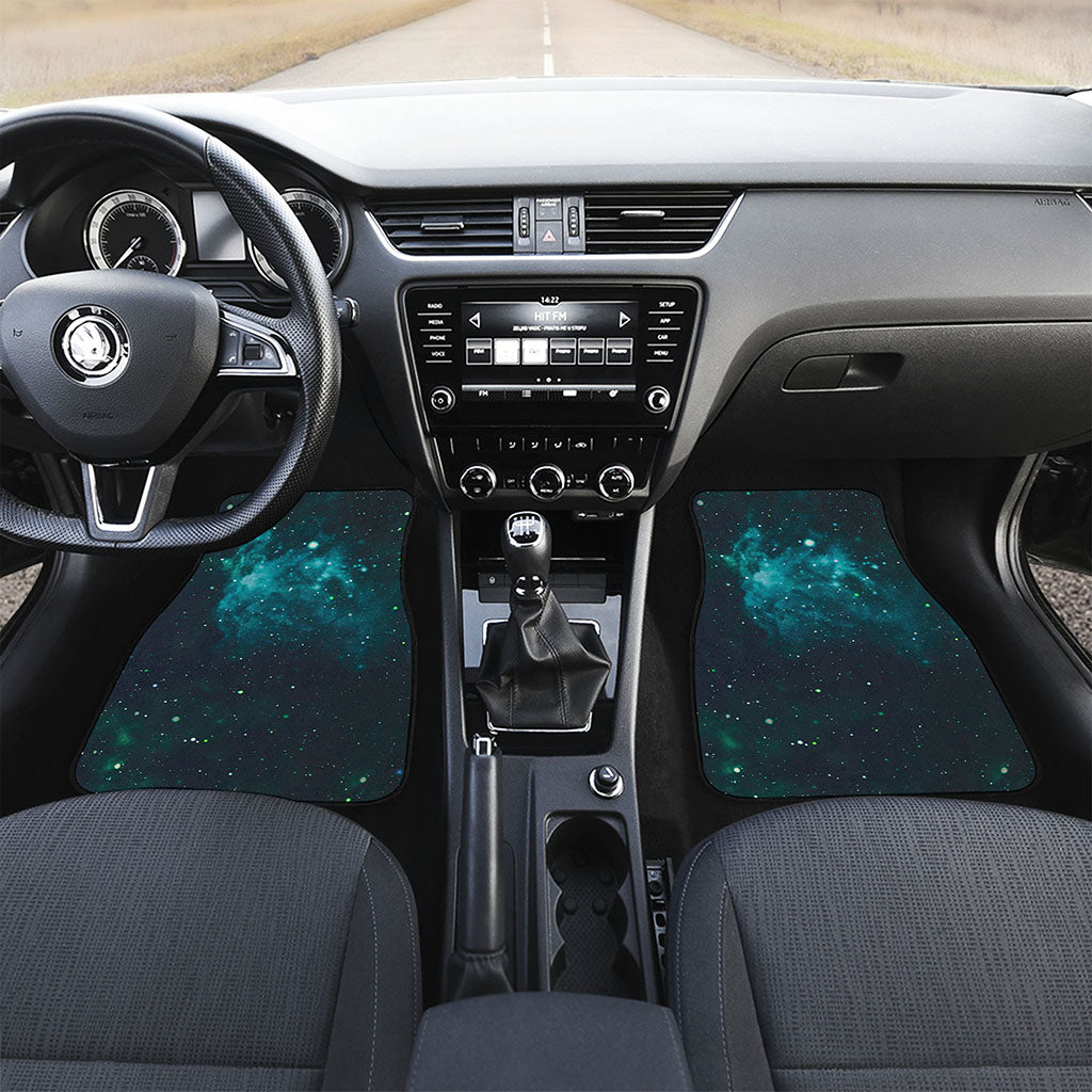 Dark Teal Galaxy Space Print Front Car Floor Mats