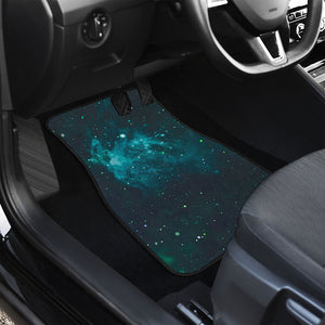 Dark Teal Galaxy Space Print Front Car Floor Mats