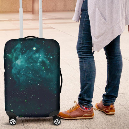Dark Teal Galaxy Space Print Luggage Cover GearFrost