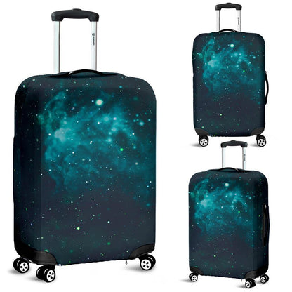 Dark Teal Galaxy Space Print Luggage Cover GearFrost