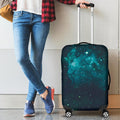 Dark Teal Galaxy Space Print Luggage Cover