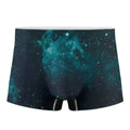 Dark Teal Galaxy Space Print Men's Boxer Briefs