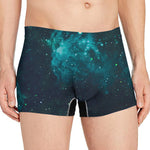 Dark Teal Galaxy Space Print Men's Boxer Briefs
