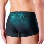 Dark Teal Galaxy Space Print Men's Boxer Briefs