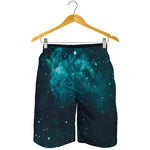 Dark Teal Galaxy Space Print Men's Shorts
