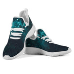 Dark Teal Galaxy Space Print Mesh Knit Shoes GearFrost
