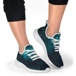 Dark Teal Galaxy Space Print Mesh Knit Shoes GearFrost