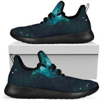 Dark Teal Galaxy Space Print Mesh Knit Shoes GearFrost