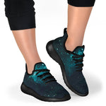 Dark Teal Galaxy Space Print Mesh Knit Shoes GearFrost