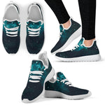 Dark Teal Galaxy Space Print Mesh Knit Shoes GearFrost