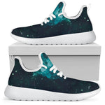 Dark Teal Galaxy Space Print Mesh Knit Shoes GearFrost