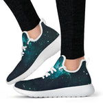 Dark Teal Galaxy Space Print Mesh Knit Shoes GearFrost