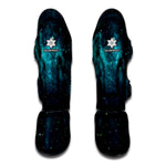 Dark Teal Galaxy Space Print Muay Thai Shin Guard
