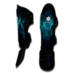 Dark Teal Galaxy Space Print Muay Thai Shin Guard