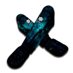 Dark Teal Galaxy Space Print Muay Thai Shin Guard