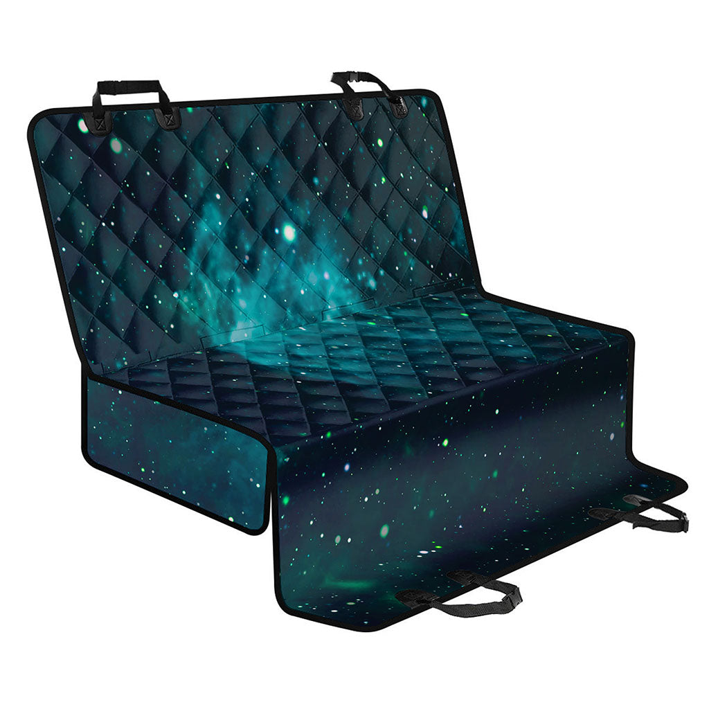 Dark Teal Galaxy Space Print Pet Car Back Seat Cover