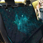 Dark Teal Galaxy Space Print Pet Car Back Seat Cover