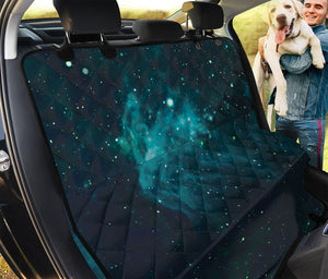 Dark Teal Galaxy Space Print Pet Car Back Seat Cover