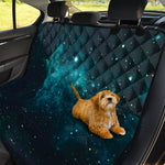 Dark Teal Galaxy Space Print Pet Car Back Seat Cover