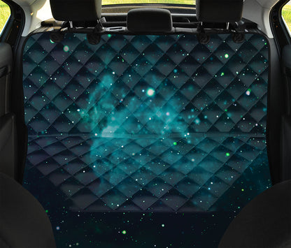 Dark Teal Galaxy Space Print Pet Car Back Seat Cover