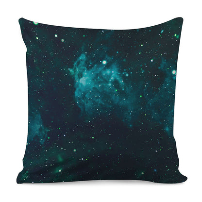 Dark Teal Galaxy Space Print Pillow Cover