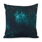 Dark Teal Galaxy Space Print Pillow Cover