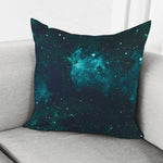 Dark Teal Galaxy Space Print Pillow Cover