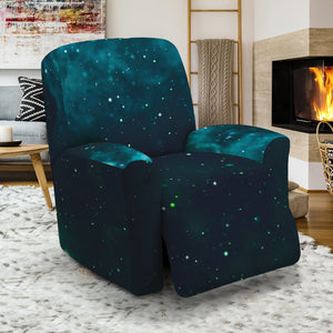 Dark Teal Galaxy Space Print Recliner Slipcover