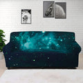 Dark Teal Galaxy Space Print Sofa Cover