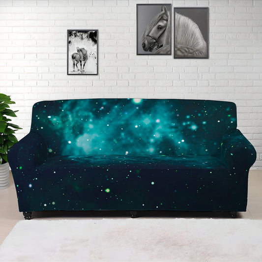 Dark Teal Galaxy Space Print Sofa Cover
