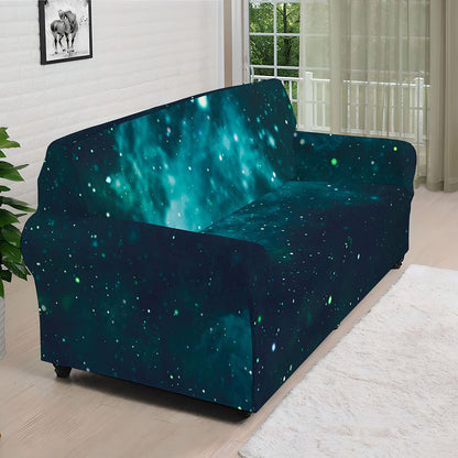 Dark Teal Galaxy Space Print Sofa Cover