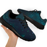 Dark Teal Galaxy Space Print Sport Shoes GearFrost