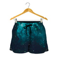 Dark Teal Galaxy Space Print Women's Shorts