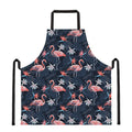 Dark Tropical Flamingo Pattern Print Apron