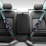 Dark Tropical Flamingo Pattern Print Car Seat Belt Covers