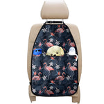 Dark Tropical Flamingo Pattern Print Car Seat Organizers