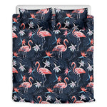 Dark Tropical Flamingo Pattern Print Duvet Cover Bedding Set