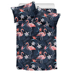 Dark Tropical Flamingo Pattern Print Duvet Cover Bedding Set