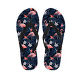 Dark Tropical Flamingo Pattern Print Flip Flops