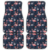 Dark Tropical Flamingo Pattern Print Front and Back Car Floor Mats