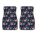 Dark Tropical Flamingo Pattern Print Front Car Floor Mats
