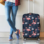 Dark Tropical Flamingo Pattern Print Luggage Cover