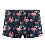 Dark Tropical Flamingo Pattern Print Men's Boxer Briefs