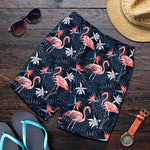 Dark Tropical Flamingo Pattern Print Men's Shorts